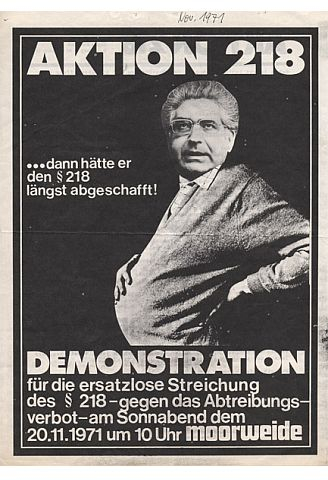 Plakat 1970: Wenn Minister Jahn schwanger werden könnte... 