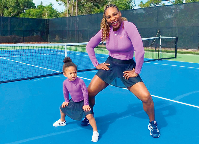 Serena Williams mit Tochter Olympia. - Foto: instagram.com/olympiaohanian