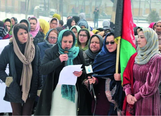 Frauen vom Afghan Women's Network bei einer Kundgebung. - Foto: www.awn-af.net