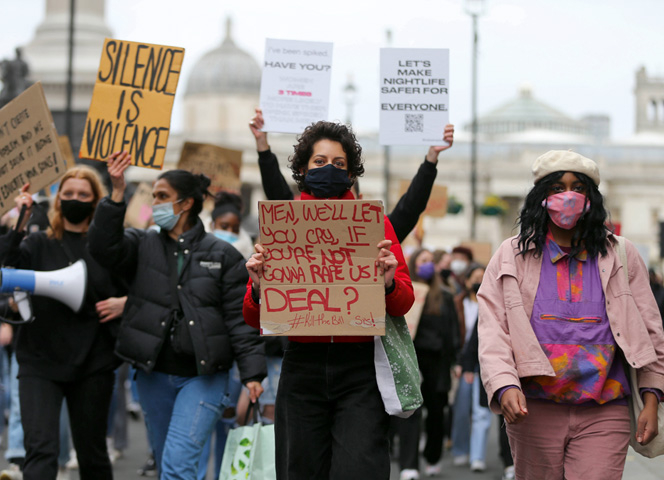 Frauenproteste in London nach dem Mord an Sarah Everard. Foto: Tayfun Salci/Zuma Wire/Imago