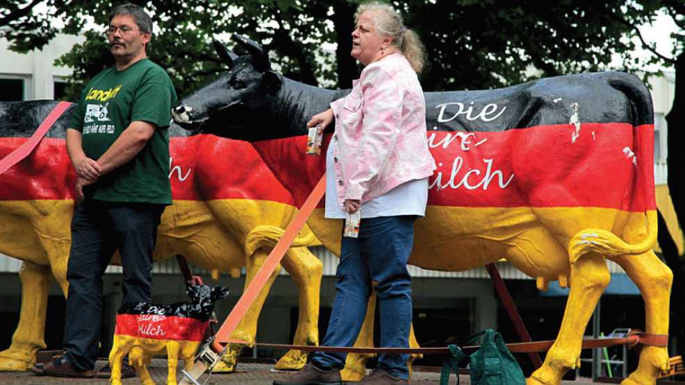 Milchbäuerin Karin Mansholt bei einem Protest in Aurich.- Foto: Romuald Banik/Ostfriesische Nachrichten