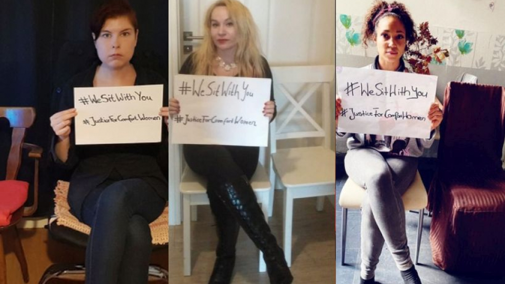 Frauen aus dem Netzwerk ELLA solidarisierten sich mit den Trostfrauen.