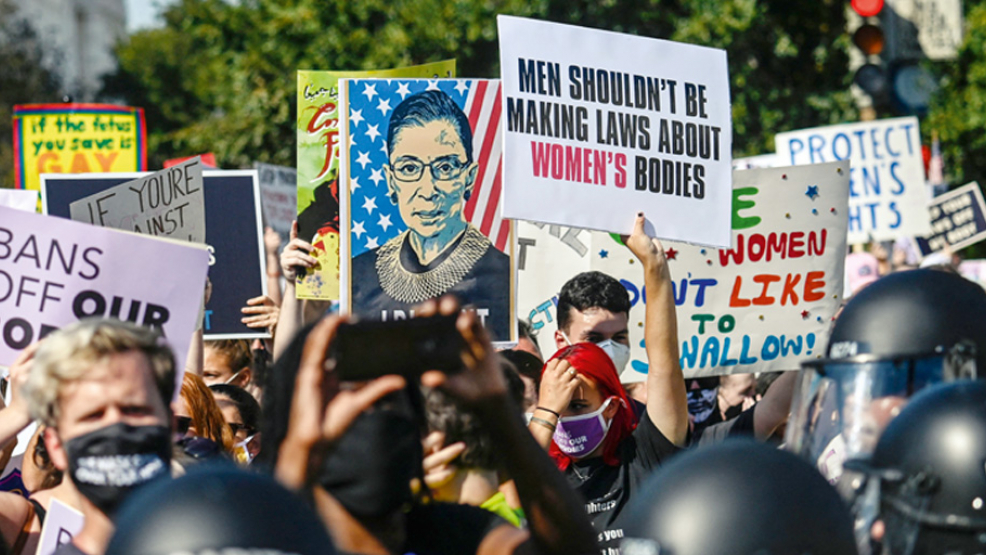 Die Frauendemo am 3. Oktober in Washington war einer von 200 Protestmärschen in den USA. Foto:Andrew Caballero-Reynolds/Getty Images