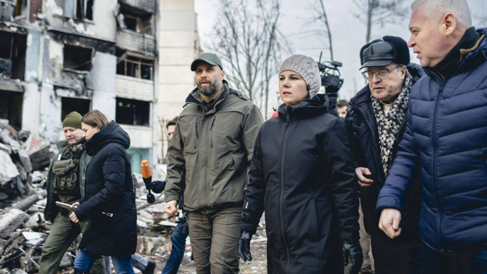 Außenministerin Annalena Baerbock in Charkiw. - Xander Heinl/IMAGO