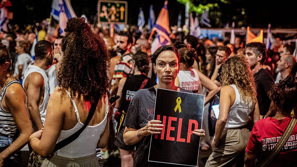 Protest in Israel für die Befreiung der Geiseln, für Waffenstillstand und Verhandlungen. - FOTO: IMAGO 