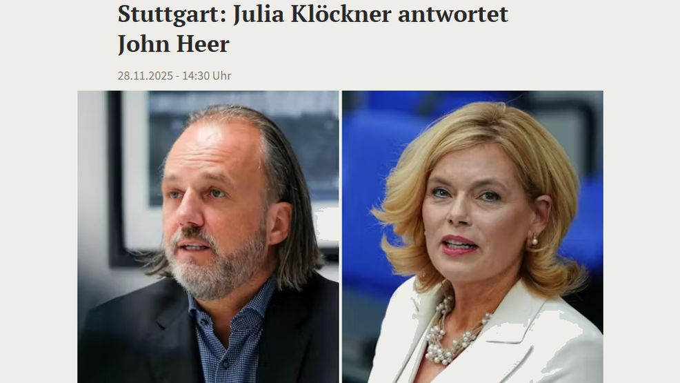 Die Stuttgarter Zeitung zeigt den Bordellbesitzer und die Bundespräsidentin.